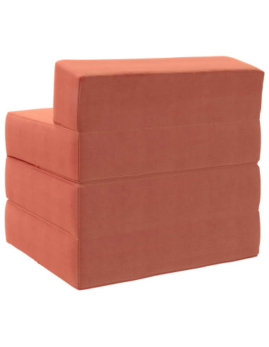 Divano Letto Pieghevole Rosso Arancio 200 x 70 x 15 cm