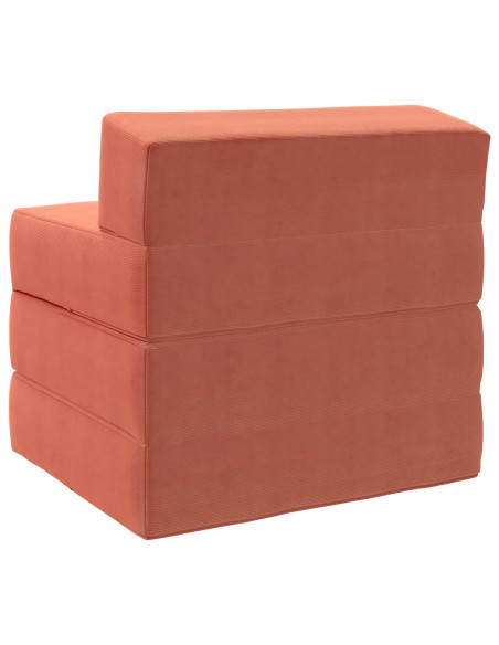 Divano Letto Pieghevole Rosso Arancio 200 x 70 x 15 cm