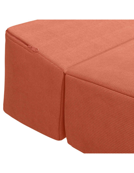Divano Letto Pieghevole Rosso Arancio 200 x 70 x 15 cm