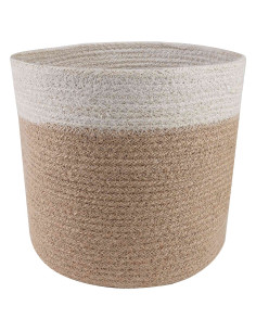 Set di Vasi per Piante 2 pcs Naturale e Bianco Ø 21 x 21 cm 2