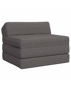 Divano Letto Pieghevole Grigio Chiaro 200 x 70 x 10 cm Tessuto 2