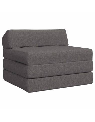 Divano Letto Pieghevole Grigio Chiaro 200 x 70 x 10 cm Tessuto