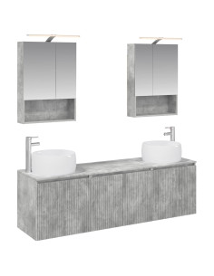 Set di Armadi da Bagno 5 pcs Grigio Cemento