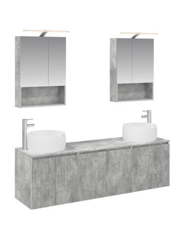 Set di Armadi da Bagno 5 pcs Grigio Cemento