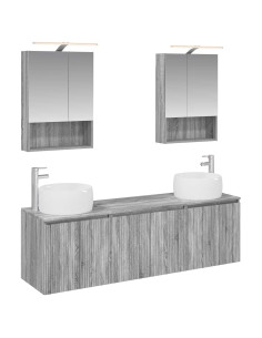 Set di Armadi da Bagno 5 pcs Sonoma grigio Legno ingegnerizzato