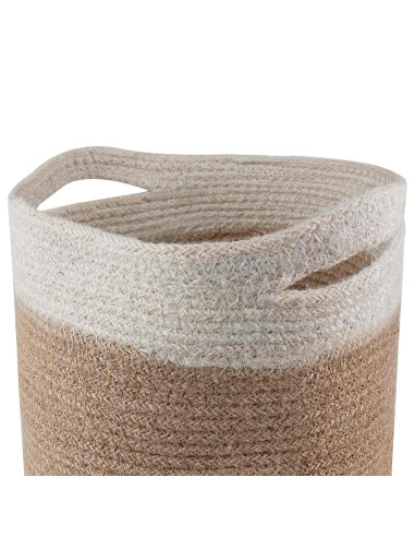 Set di Vasi per Piante 2 pcs Naturale e Bianco Ø 21 x 21 cm