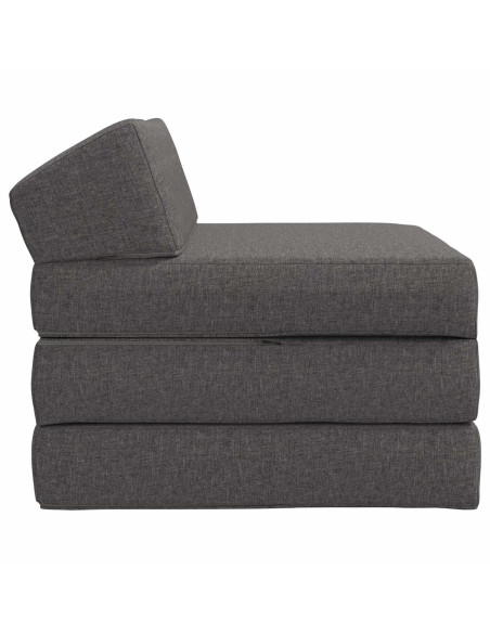 Divano Letto Pieghevole Grigio Chiaro 200 x 70 x 10 cm Tessuto