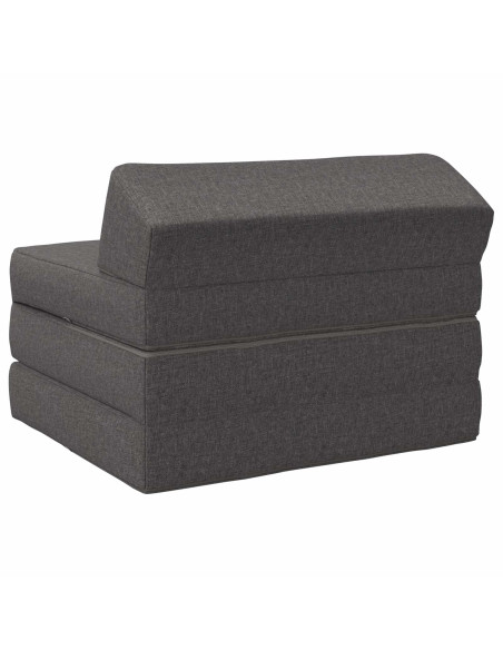 Divano Letto Pieghevole Grigio Chiaro 200 x 70 x 10 cm Tessuto