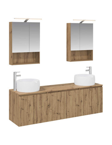 Set di Armadi da Bagno 5 pcs Rovere Artigianale