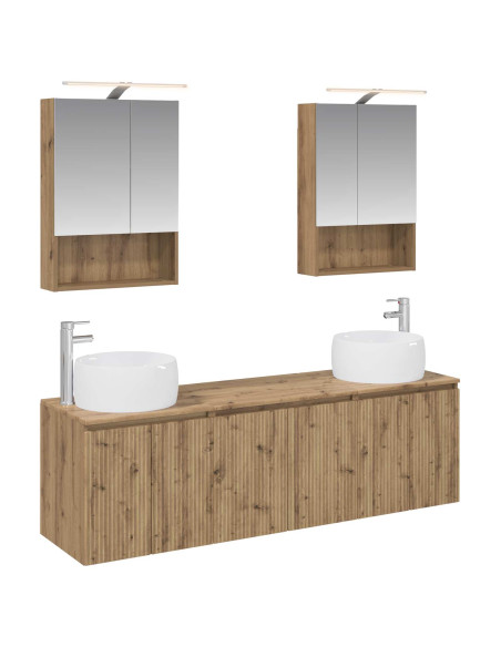 Set di Armadi da Bagno 5 pcs Rovere Artigianale