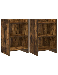 Comodini 2 pcs Rovere Fumo 40 x 30 x 60 cm Legno ingegnerizzato