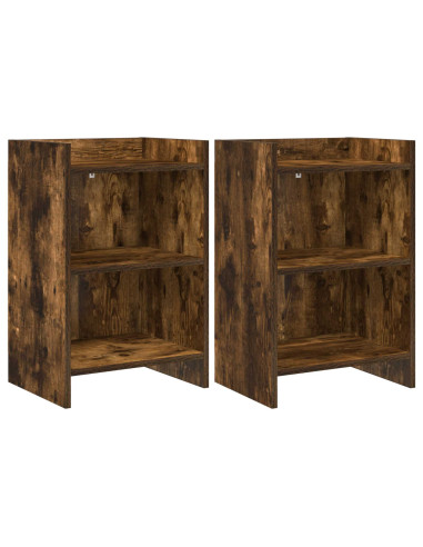 Comodini 2 pcs Rovere Fumo 40 x 30 x 60 cm Legno ingegnerizzato