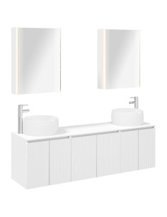 Set di Armadi da Bagno 5 pcs Bianco Legno ingegnerizzato