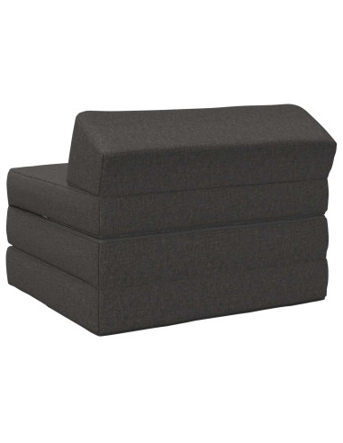 Divano Letto Pieghevole Grigio Scuro 200 x 70 x 10 cm Tessuto