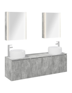 Set di Armadi da Bagno 5 pcs Grigio Cemento