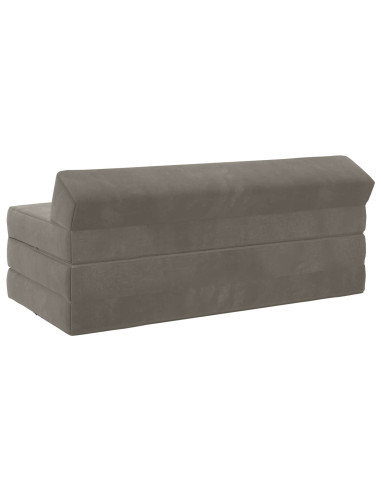 Divano Letto Pieghevole Grigio Chiaro 120 x 60 x 49 cm Tessuto