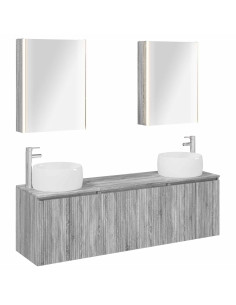 Set di Armadi da Bagno 5 pcs Sonoma grigio Legno ingegnerizzato