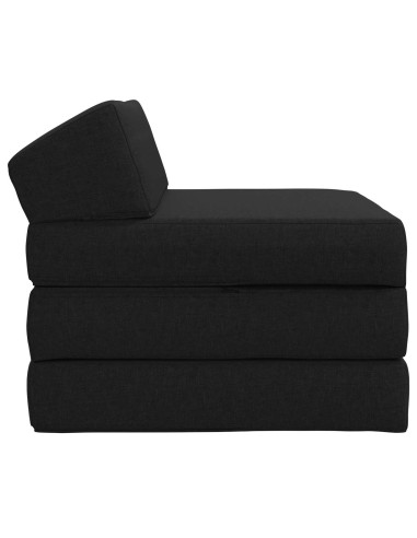Divano Letto Pieghevole Nero 200 x 70 x 10 cm Tessuto