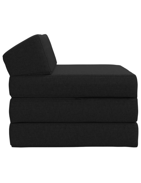 Divano Letto Pieghevole Nero 200 x 70 x 10 cm Tessuto