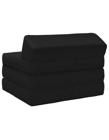 Divano Letto Pieghevole Nero 200 x 70 x 10 cm Tessuto