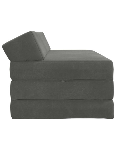 Divano Letto Pieghevole Grigio Scuro 120 x 60 x 49 cm Tessuto