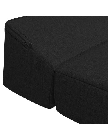 Divano Letto Pieghevole Nero 200 x 70 x 10 cm Tessuto