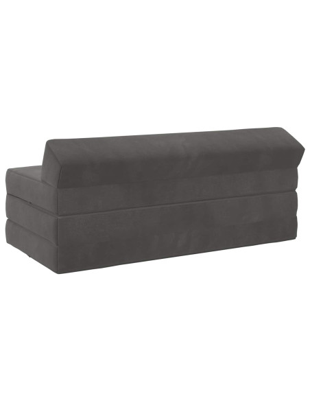 Divano Letto Pieghevole Grigio Scuro 120 x 60 x 49 cm Tessuto