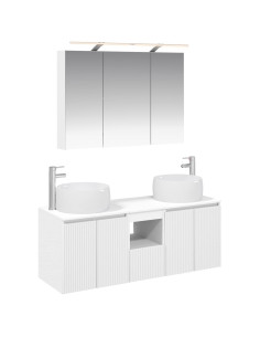 Set di Armadi da Bagno 4 pcs Bianco Legno ingegnerizzato