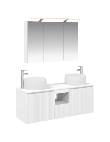 Set di Armadi da Bagno 4 pcs Bianco Legno ingegnerizzato