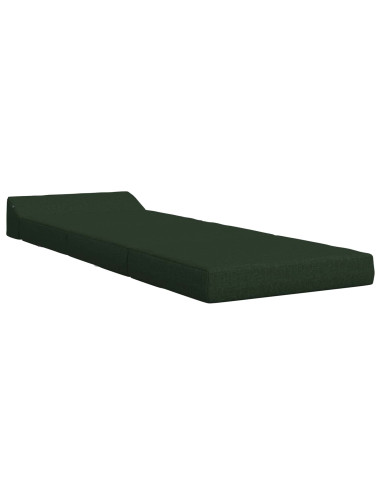 Divano Letto Pieghevole Verde Scuro 200 x 70 x 10 cm Tessuto
