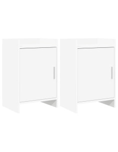 Comodini 2 pcs Bianco 40 x 30 x 60 cm Legno ingegnerizzato