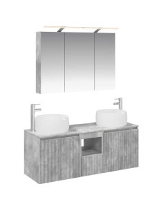 Set di Armadi da Bagno 4 pcs Grigio Cemento