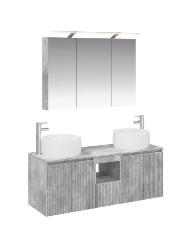 Set di Armadi da Bagno 4 pcs Grigio Cemento