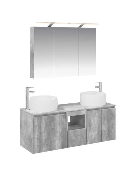 Set di Armadi da Bagno 4 pcs Grigio Cemento