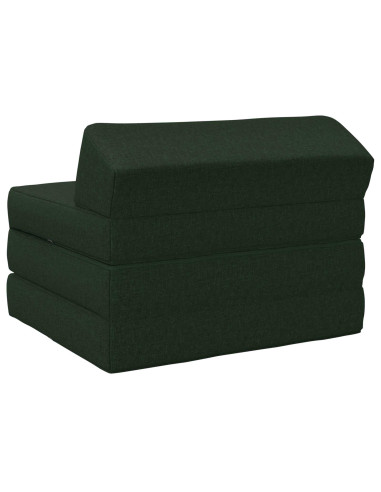 Divano Letto Pieghevole Verde Scuro 200 x 70 x 10 cm Tessuto