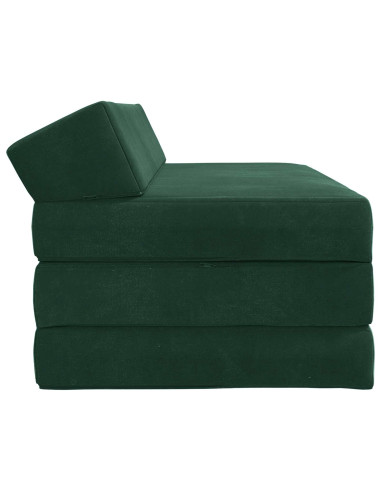 Divano Letto Pieghevole Verde Scuro 120 x 60 x 49 cm Tessuto