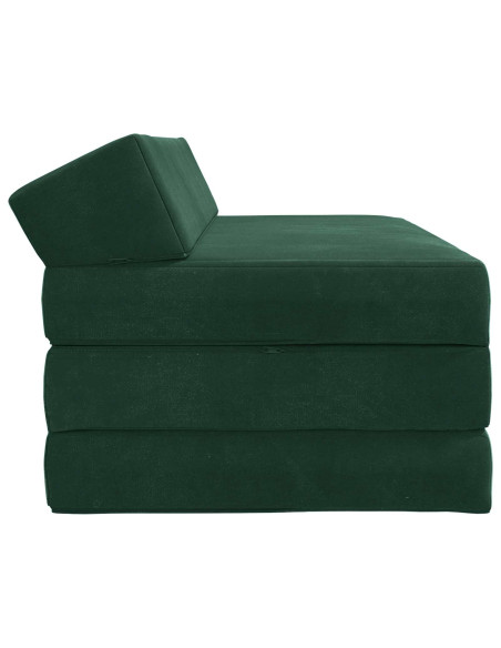 Divano Letto Pieghevole Verde Scuro 120 x 60 x 49 cm Tessuto