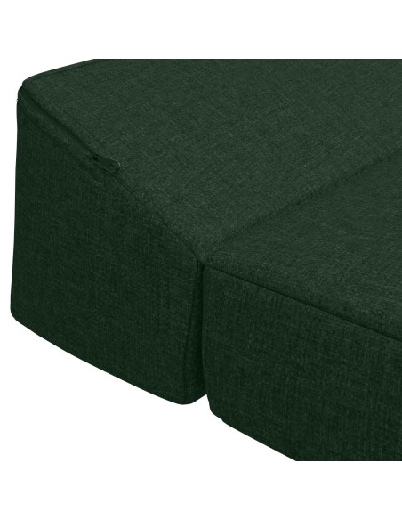 Divano Letto Pieghevole Verde Scuro 200 x 70 x 10 cm Tessuto