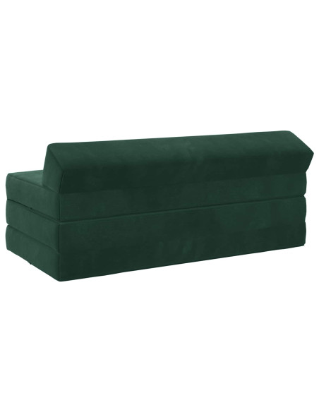 Divano Letto Pieghevole Verde Scuro 120 x 60 x 49 cm Tessuto