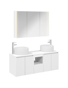 Set di Armadi da Bagno 4 pcs Bianco Legno ingegnerizzato