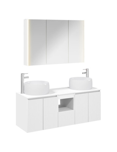Set di Armadi da Bagno 4 pcs Bianco Legno ingegnerizzato