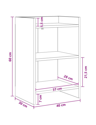 Comodini 2 pcs Grigio Cemento 40 x 30 x 60 cm