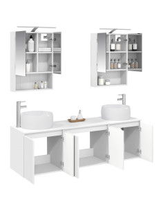 Set di Armadi da Bagno 5 pcs Bianco Legno ingegnerizzato 2