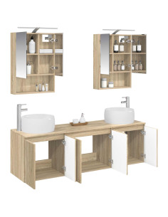 Set di Armadi da Bagno 5 pcs Rovere Sonoma Legno ingegnerizzato 2