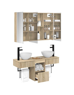 Set di Armadi da Bagno 4 pcs Rovere Sonoma 103,5 x 15,5 x 70 cm 2