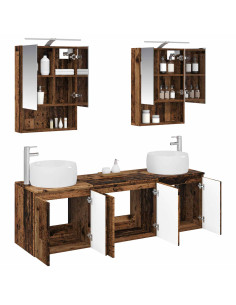 Set di Armadi da Bagno 5 pcs Legno antico Legno ingegnerizzato 2