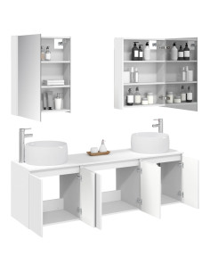 Set di Armadi da Bagno 5 pcs Bianco Legno ingegnerizzato 2