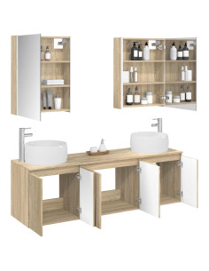 Set di Armadi da Bagno 5 pcs Rovere Sonoma Legno ingegnerizzato 2