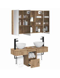 Set di Armadi da Bagno 4 pcs Rovere Artigianale 2