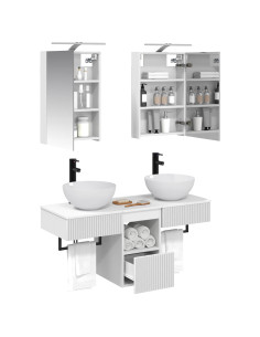 Set di Armadi da Bagno 5 pcs Bianco 40 x 10,5 x 60,5 cm 2